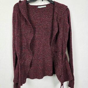 Maurices Burgundy Knit Hooded Cardigan Sweater Women’s Medium